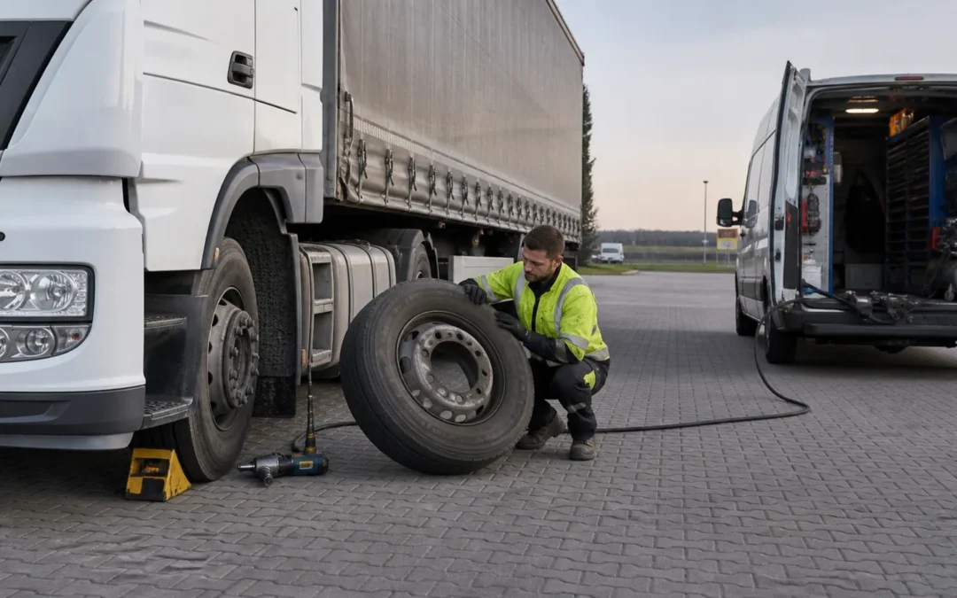Mobilna wulkanizacja TIR 24h – jak wygląda naprawa opony na trasie?