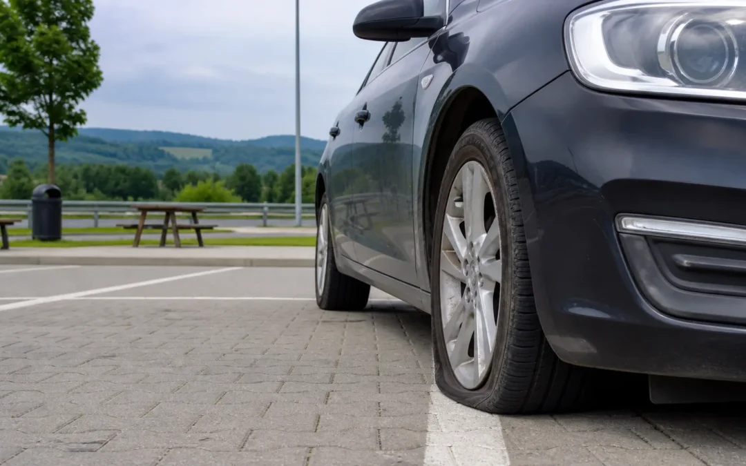Przebita opona na autostradzie A4 – co zrobić i gdzie bezpiecznie czekać?